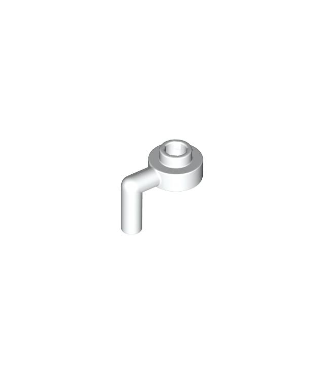 LEGO - Plaat, rond 1 x 1 met open nop en staaf naar beneden - White | N