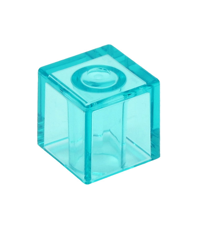 LEGO - Minifiguur-hoofd, gemodificeerd kubusvormig, effen - Trans-Light Blue | N