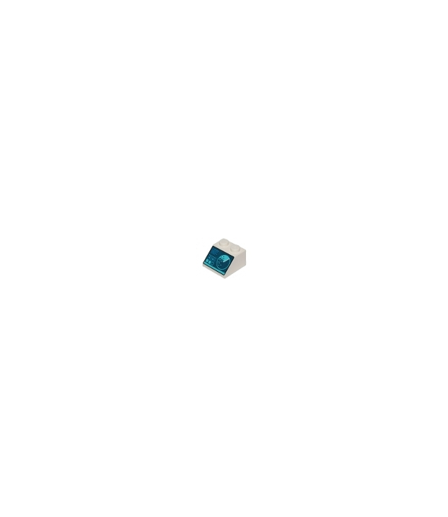 LEGO - Helling 45 graden 2 x 2 met donkerblauw sonar­scherm­patroon - White | N