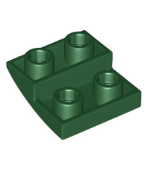 LEGO - Helling, gebogen 2 x 2 x 2/3 omgekeerd - Dark Green | N - Thumbnail