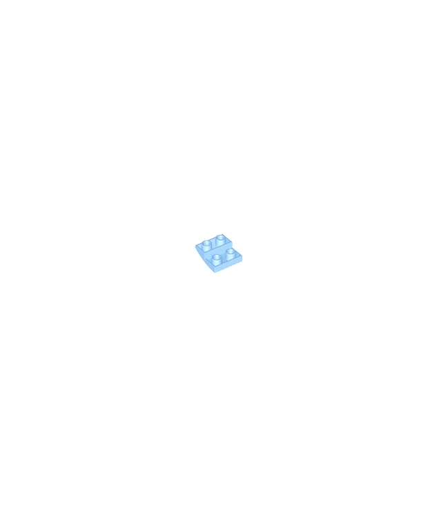 LEGO - Helling, gebogen 2 x 2 x 2/3 omgekeerd - Bright Light Blue | N