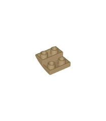 LEGO - Helling, gebogen 2 x 2 x 2/3 omgekeerd - Dark Tan | N - Thumbnail