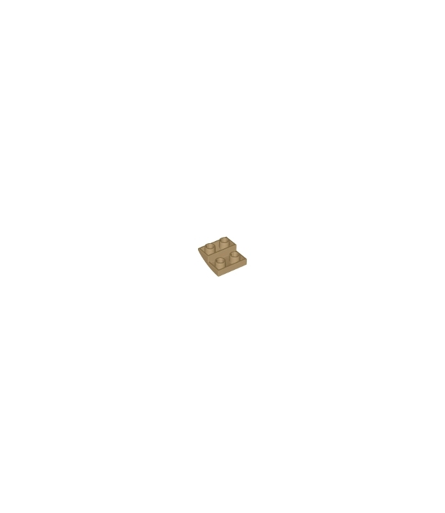 LEGO - Helling, gebogen 2 x 2 x 2/3 omgekeerd - Dark Tan | N