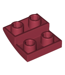 LEGO - Helling, gebogen 2 x 2 x 2/3 omgekeerd - Dark Red | N - Thumbnail