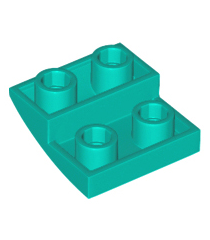 LEGO - Helling, gebogen 2 x 2 x 2/3 omgekeerd - Dark Turquoise | N - Thumbnail
