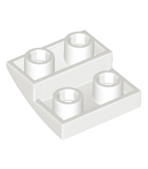 LEGO - Helling, gebogen 2 x 2 x 2/3 omgekeerd - White | N - Thumbnail