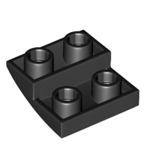 LEGO - Helling, gebogen 2 x 2 x 2/3 omgekeerd - Black | N - Thumbnail
