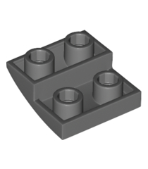 LEGO - Helling, gebogen 2 x 2 x 2/3 omgekeerd - Dark Bluish Gray | N - Thumbnail