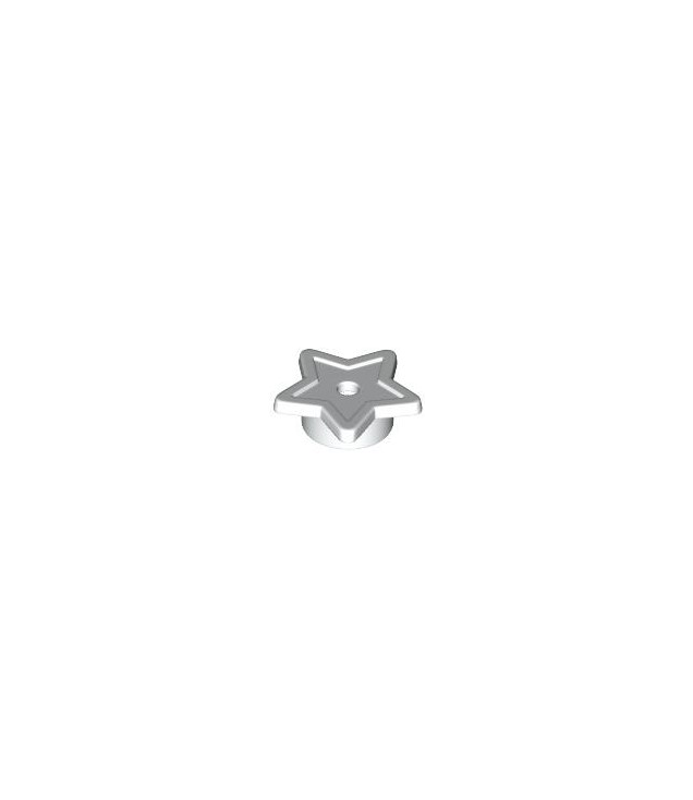 LEGO - Plaat, rond 1 x 1 met ster en klein pen-gat - White | N