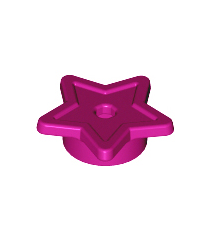 LEGO - Plaat, rond 1 x 1 met ster en klein pen-gat - Magenta | N - Thumbnail