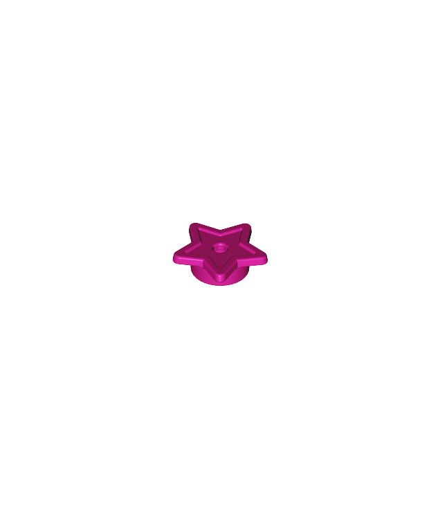 LEGO - Plaat, rond 1 x 1 met ster en klein pen-gat - Magenta | N