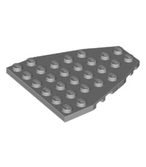 LEGO - Wig, plaat 7 x 6 met nopuitsparingen (bootboegplaat) - Light Bluish Gray | N - Thumbnail