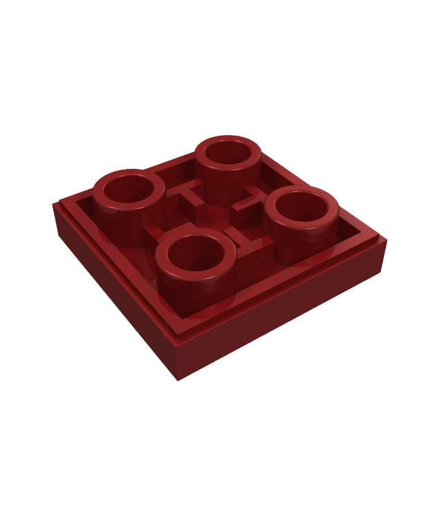LEGO - Tegel, gemodificeerd 2 x 2 omgekeerd - Dark Red | N