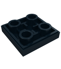 LEGO - Tegel, gemodificeerd 2 x 2 omgekeerd - Black | N - Thumbnail