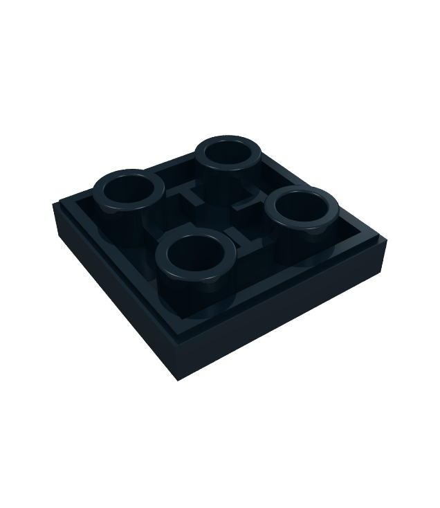 LEGO - Tegel, gemodificeerd 2 x 2 omgekeerd - Black | N