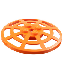 LEGO - Schotel 6 x 6 omgekeerd (radar) met raster – type 2 (onderzijde bevestiging 90 graden) - Reddish Orange | N - Thumbnail