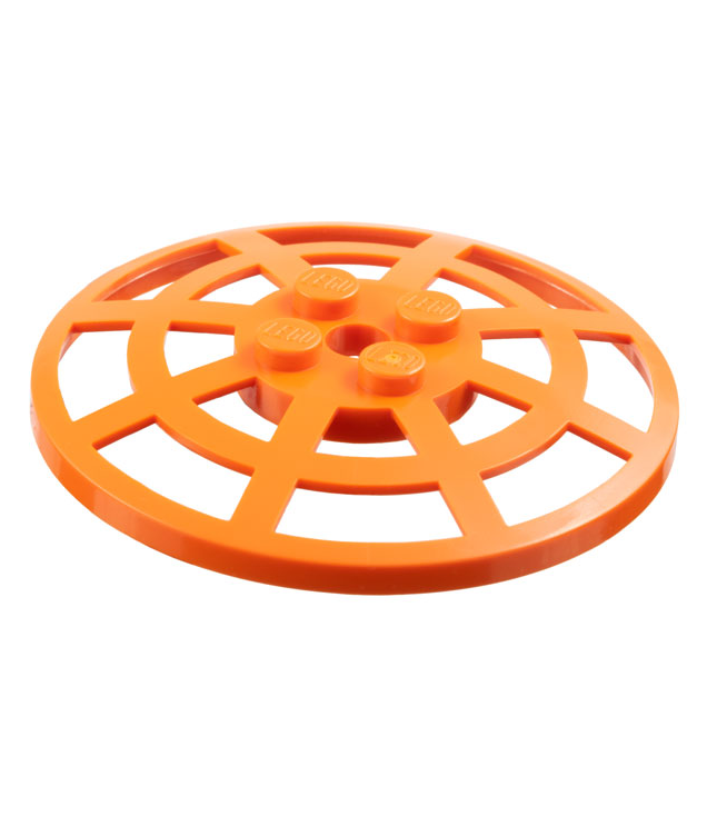 LEGO - Schotel 6 x 6 omgekeerd (radar) met raster – type 2 (onderzijde bevestiging 90 graden) - Reddish Orange | N