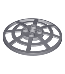 LEGO - Schotel 6 x 6 omgekeerd (radar) met raster – type 2 (onderzijde bevestiging 90 graden) - Dark Bluish Gray | N - Thumbnail