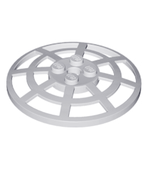LEGO - Schotel 6 x 6 omgekeerd (radar) met raster – type 2 (onderzijde bevestiging 90 graden) - Light Bluish Gray | N - Thumbnail