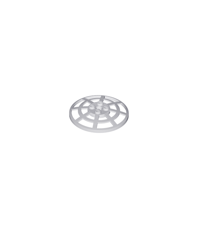 LEGO - Schotel 6 x 6 omgekeerd (radar) met raster – type 2 (onderzijde bevestiging 90 graden) - Light Bluish Gray | N