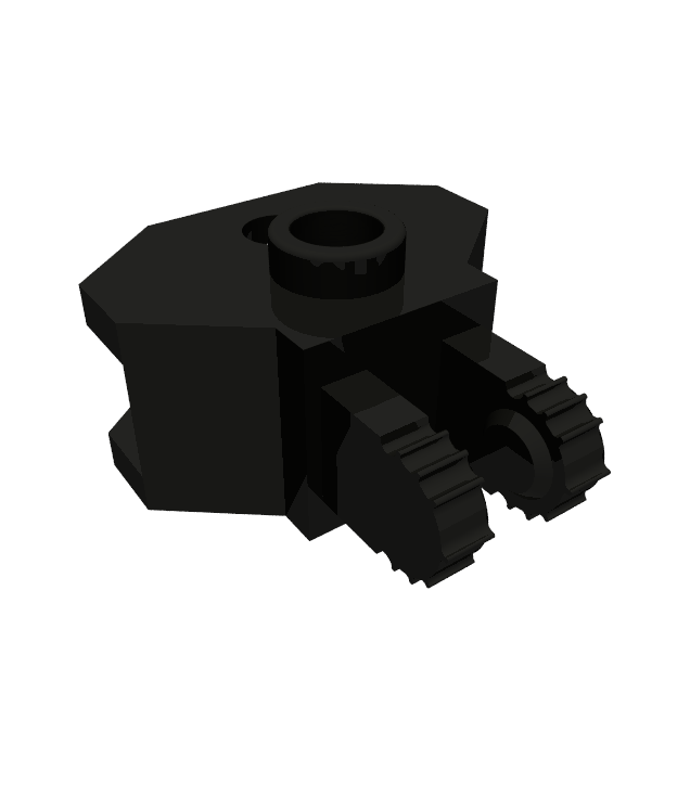 LEGO - Scharnier 1 x 2 vergrendelend met 2 vingers, 7 tandjes en trekhaak­houder (51482) - Black | N