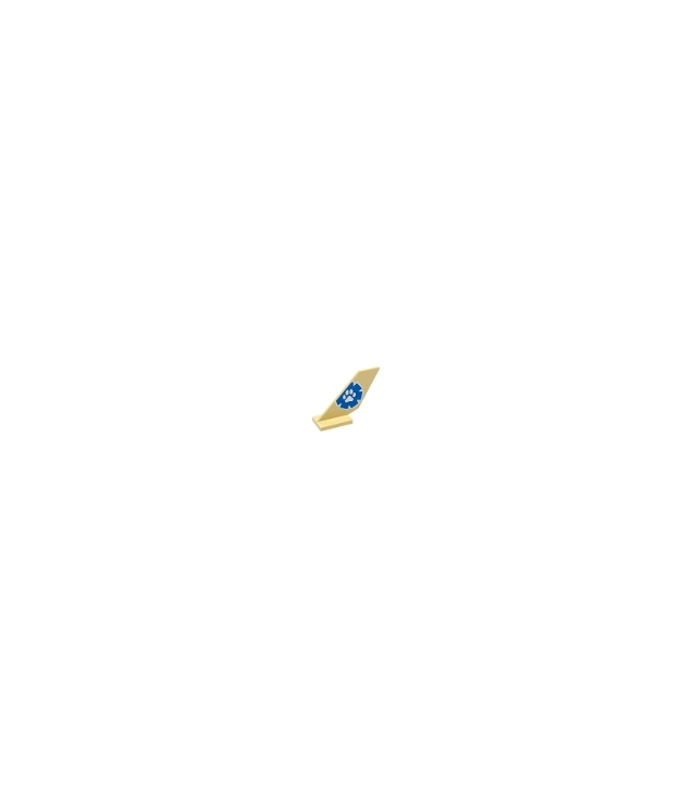 LEGO - Staartdeel met blauw-wit Wildlife Rescue-logo met pootafdruk aan beide zijden - Tan | N