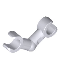 LEGO - Skeletarm, gebogen met klemmen (horizontale greep) - Light Bluish Gray | N - Thumbnail