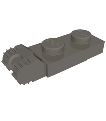 LEGO - Scharnierplaat 1 x 2 vergrendelend met 2 vingers aan uiteinde, 7 tandjes zonder ondergroef (54657) - Dark Bluish Gray | N - Thumbnail