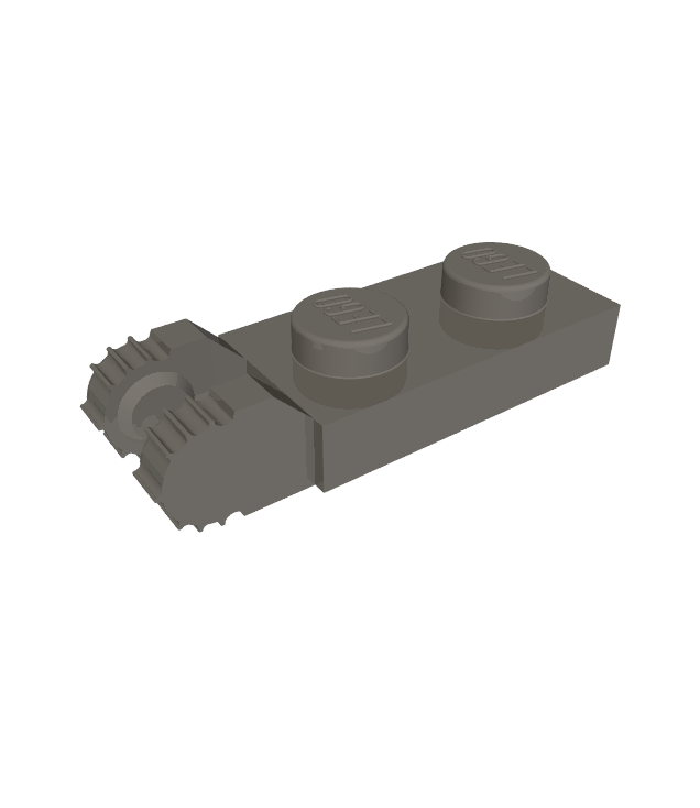 LEGO - Scharnierplaat 1 x 2 vergrendelend met 2 vingers aan uiteinde, 7 tandjes zonder ondergroef (54657) - Dark Bluish Gray | N