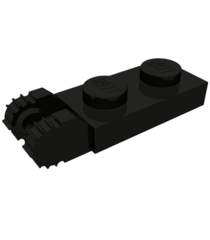LEGO - Scharnierplaat 1 x 2 vergrendelend met 2 vingers aan uiteinde, 7 tandjes zonder ondergroef (54657) - Black | N - Thumbnail