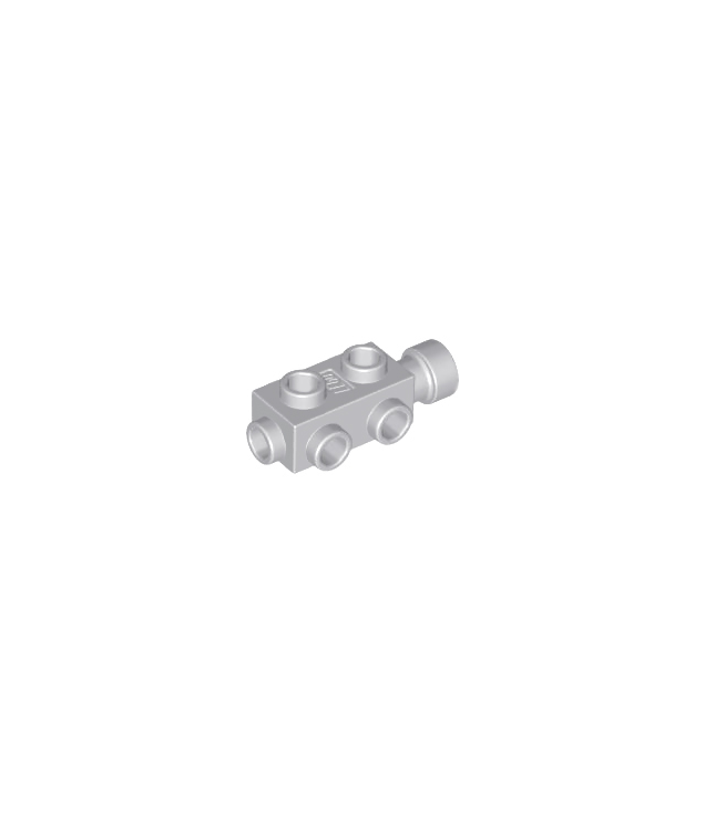 LEGO - Steen, gemodificeerd 1 x 2 x 2/3 met noppen aan zijkanten en verlengde nopopening - Light Bluish Gray | N