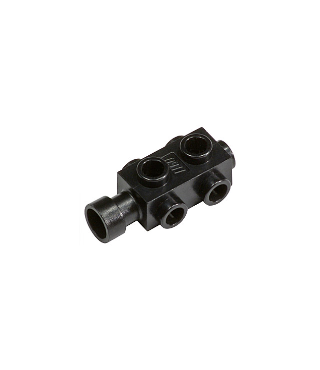 LEGO - Steen, gemodificeerd 1 x 2 x 2/3 met noppen aan zijkanten en verlengde nopopening - Black | N