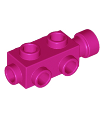 LEGO - Steen, gemodificeerd 1 x 2 x 2/3 met noppen aan zijkanten en verlengde nopopening - Magenta | N - Thumbnail