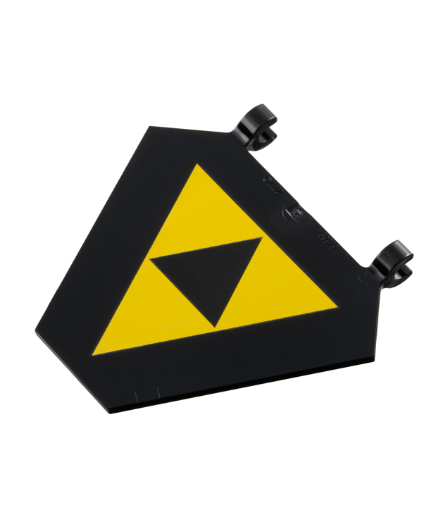 LEGO - Vlag 5 x 6 zeshoekig met drie gele driehoeken en Blacktron I-logo - Black | N