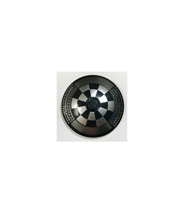LEGO - Schotel 4 x 4 omgekeerd (radar) met vaste nop en Dejarik-tafelpatroon - Black | N