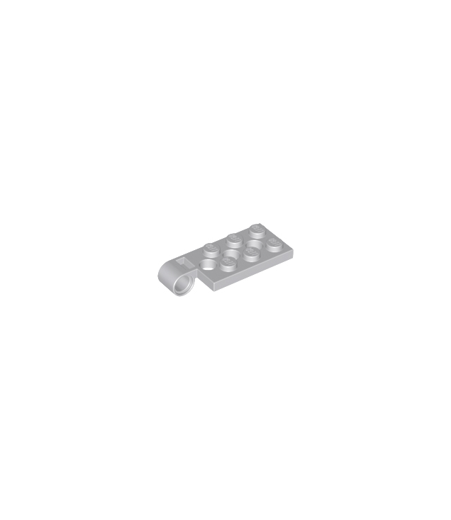 LEGO - Scharnierplaat 2 x 4 met pen-gat en 3 gaten – bovenkant - Light Bluish Gray | N