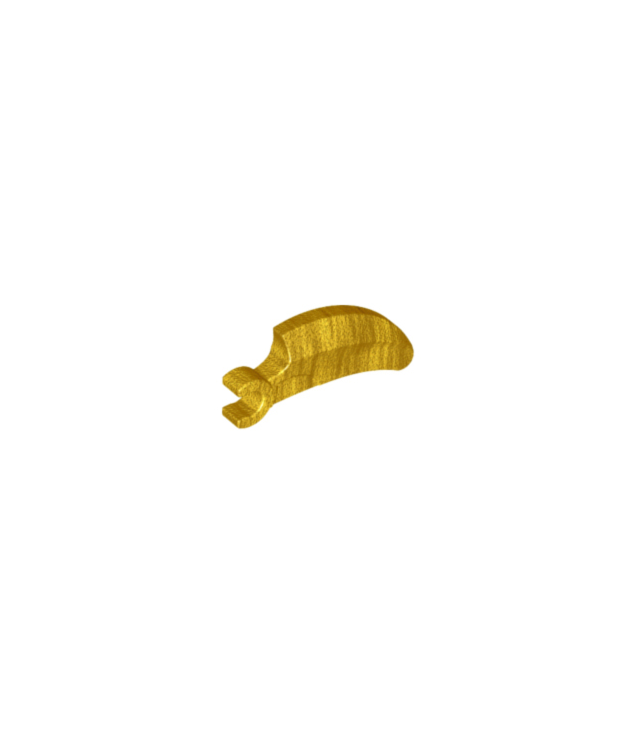 LEGO - Klemdeel / klauw / hoorn / tand met clip, gebogen - Pearl Gold | N