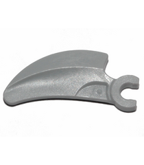 LEGO - Klemdeel / klauw / hoorn / tand met clip, gebogen - Light Bluish Gray | N - Thumbnail