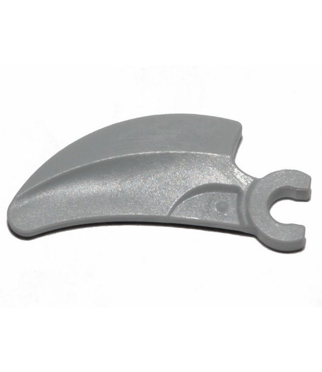 LEGO - Klemdeel / klauw / hoorn / tand met clip, gebogen - Light Bluish Gray | N