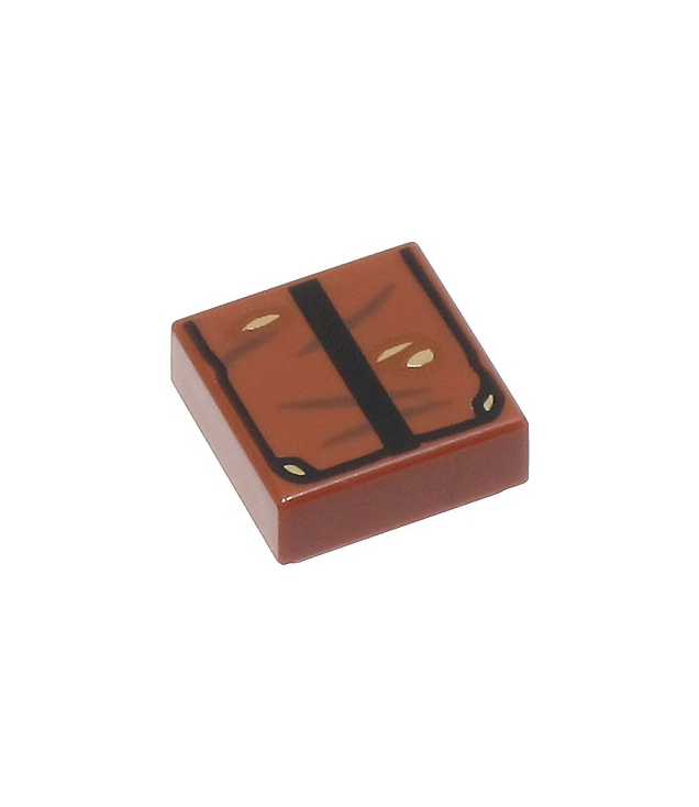 LEGO - Tegel 1 x 1 met boek met zwarte riem en donkerbruine krassen (Indiana Jones Graal­dagboek) - Reddish Brown | N