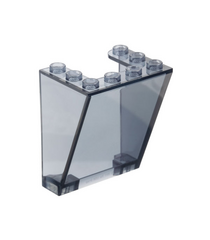 LEGO - Voorruit 3 x 4 x 4 omgekeerd met afgeronde bovenzijde en uitgesneden onderhoeken - Trans-Black | N - Thumbnail