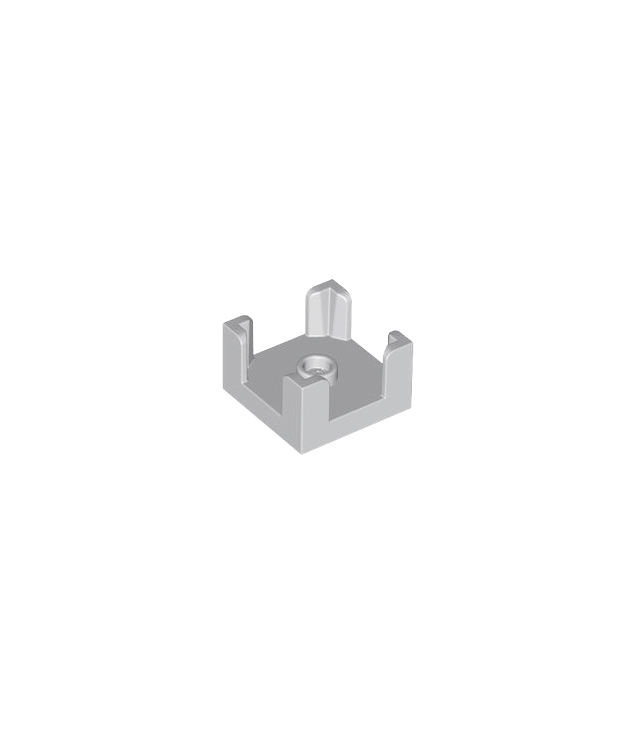 LEGO - Container, halve doos 2 x 2 x 1 met nop en 4 hoeksteunen - Light Bluish Gray | N