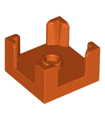LEGO - Container, halve doos 2 x 2 x 1 met nop en 4 hoeksteunen - Dark Orange | N - Thumbnail