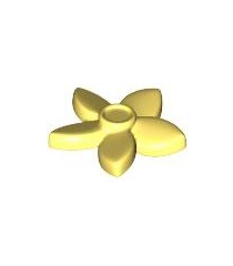 LEGO - Friends-accessoire, haardecoratie bloem met spitse blaadjes en klein pennetje - Bright Light Yellow | N - Thumbnail