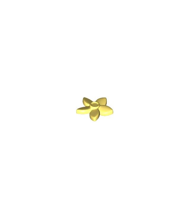LEGO - Friends-accessoire, haardecoratie bloem met spitse blaadjes en klein pennetje - Bright Light Yellow | N