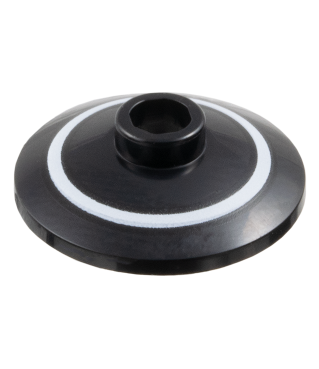 LEGO - Schotel 2 x 2 omgekeerd (radar) met witte ring - Black | N