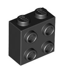LEGO - Steen, gemodificeerd 1 x 2 x 1 2/3 met noppen aan zijkant - Black | N - Thumbnail