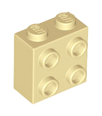 LEGO - Steen, gemodificeerd 1 x 2 x 1 2/3 met noppen aan zijkant - Tan | N - Thumbnail