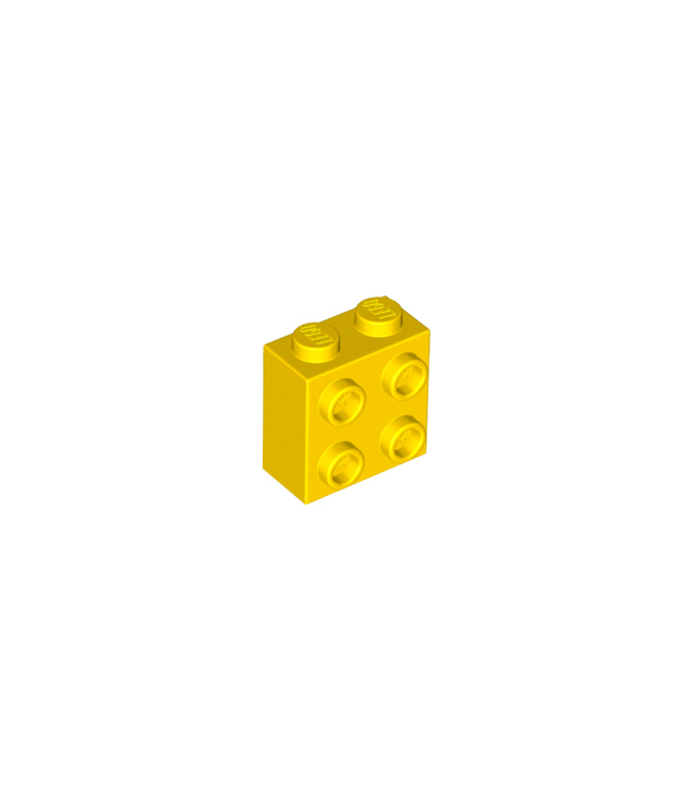 LEGO - Steen, gemodificeerd 1 x 2 x 1 2/3 met noppen aan zijkant - Yellow | N