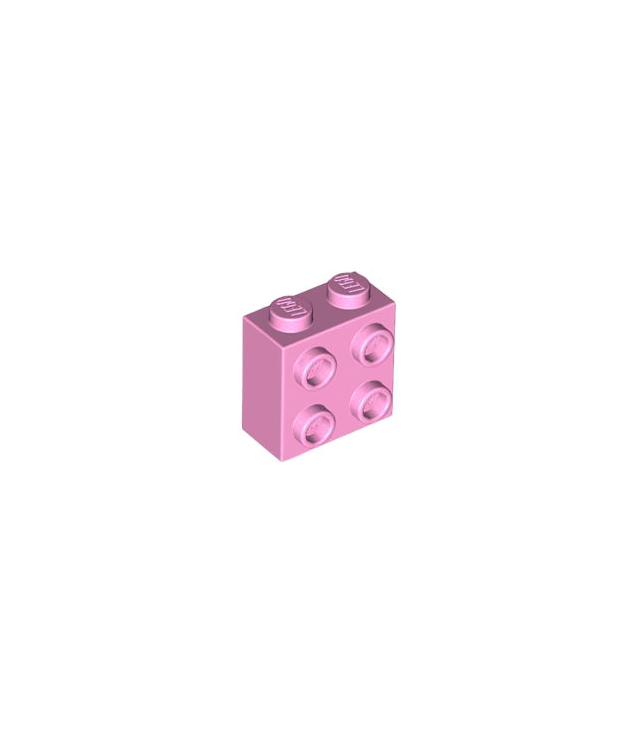 LEGO - Steen, gemodificeerd 1 x 2 x 1 2/3 met noppen aan zijkant - Bright Pink | N